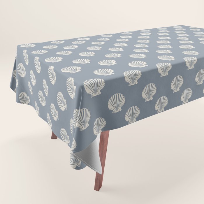 coastal scallop seashells Tablecloth Gallery Image 1