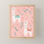 Lovely Llama on Pink Mini Art Print Gallery Image 1