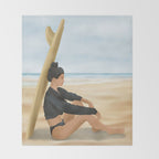 Surfboard Shade Throw Blanket Gallery Image 2