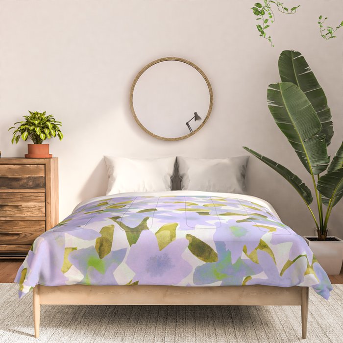 Lilac Watercolor Garden Comforter Gallery Image 3