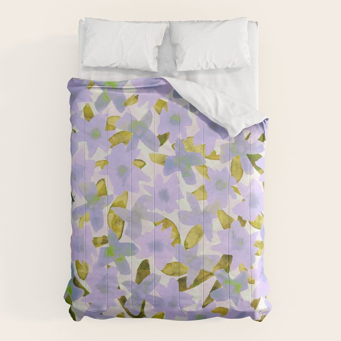 Lilac Watercolor Garden Comforter Gallery Image 6
