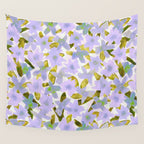 Lilac Watercolor Garden Wall Tapestry Gallery Image 4