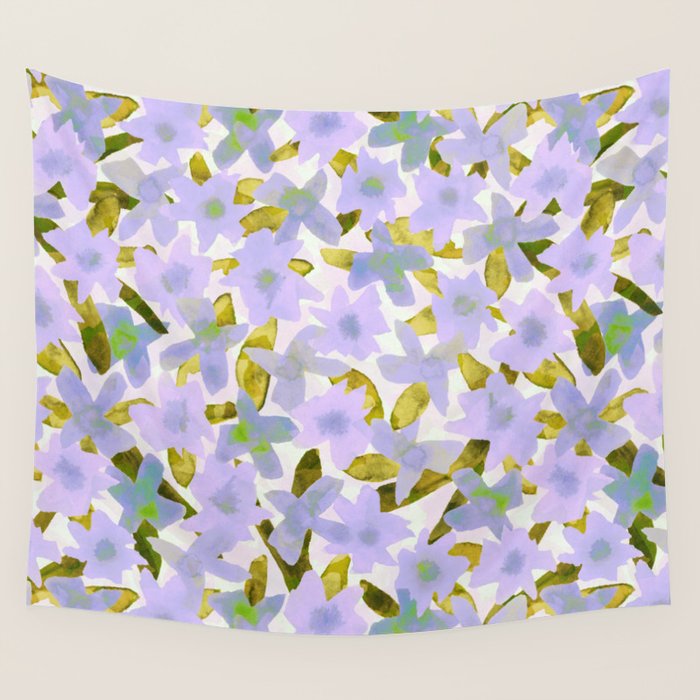 Lilac Watercolor Garden Wall Tapestry Gallery Image 1