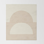 Geometric lines in Shades of Coffee and Latte 4 (Sunrise and Sunset) Throw Blanket Gallery Image 2