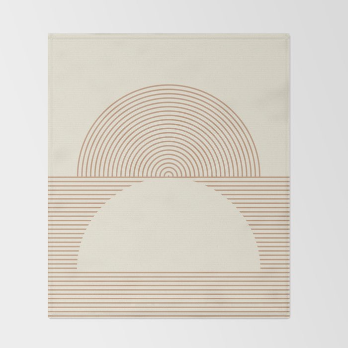 Geometric lines in Shades of Coffee and Latte 4 (Sunrise and Sunset) Throw Blanket Gallery Image 2