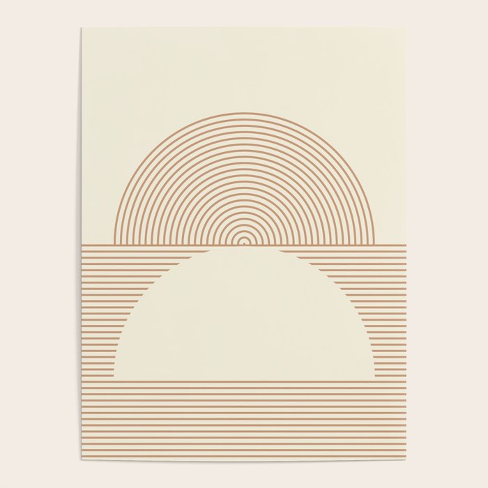 Geometric lines in Shades of Coffee and Latte 4 (Sunrise and Sunset) Poster Gallery Image 4