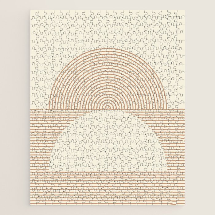 Geometric lines in Shades of Coffee and Latte 4 (Sunrise and Sunset) Jigsaw Puzzle Gallery Image 1