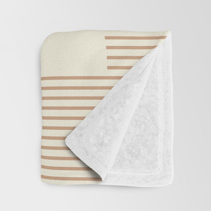 Geometric lines in Shades of Coffee and Latte 4 (Sunrise and Sunset) Throw Blanket Gallery Image 3