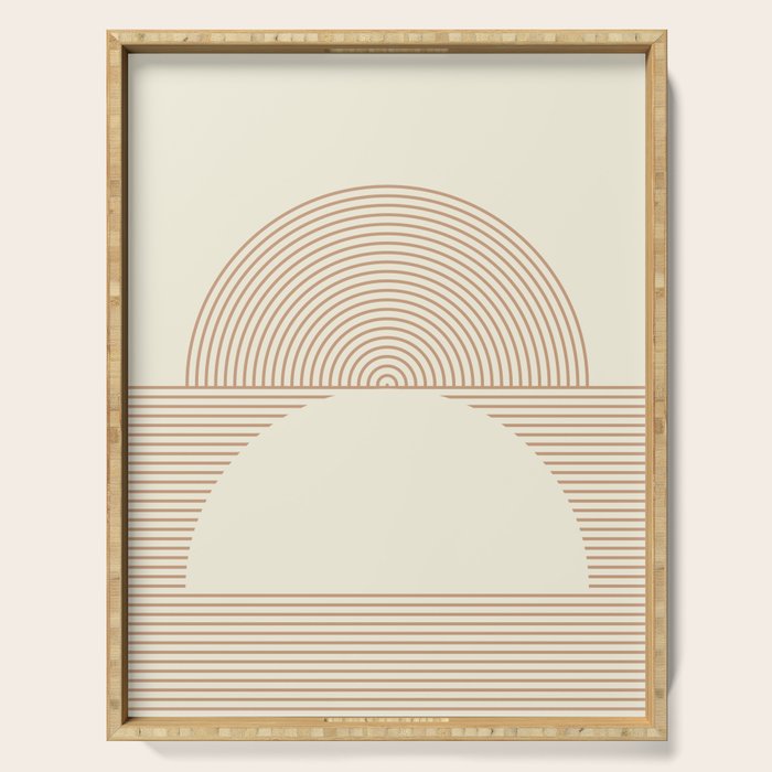 Geometric lines in Shades of Coffee and Latte 4 (Sunrise and Sunset) Serving Tray Gallery Image 1