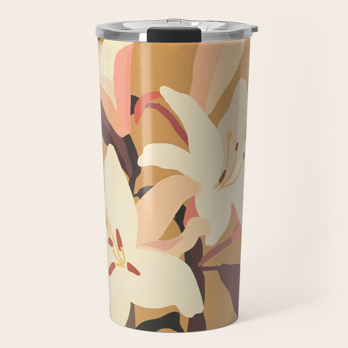 White Lilies Travel Mug Gallery Image 1