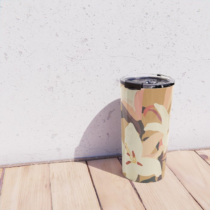 White Lilies Travel Mug Gallery Image 4