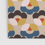 Mod Retro Floral Geometry in Navy Brown and Gold Poster Gallery Image 3