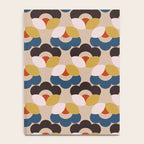 Mod Retro Floral Geometry in Navy Brown and Gold Notebook Gallery Image 4
