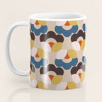 Mod Retro Floral Geometry in Navy Brown and Gold Coffee Mug Gallery Image 3