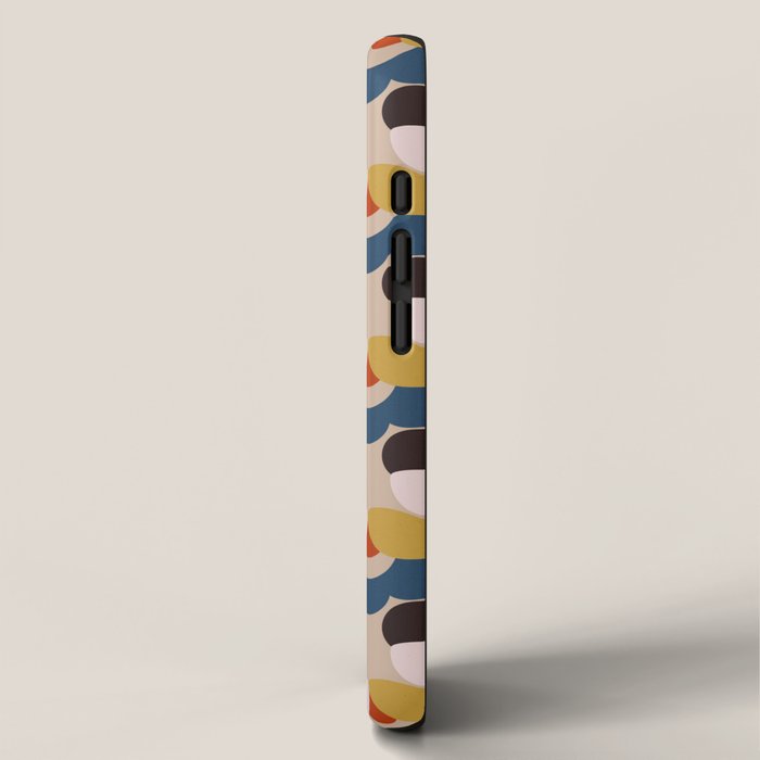 Mod Retro Floral Geometry in Navy Brown and Gold iPhone Case Gallery Image 2