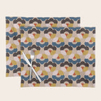 Mod Retro Floral Geometry in Navy Brown and Gold Placemat Gallery Image 1