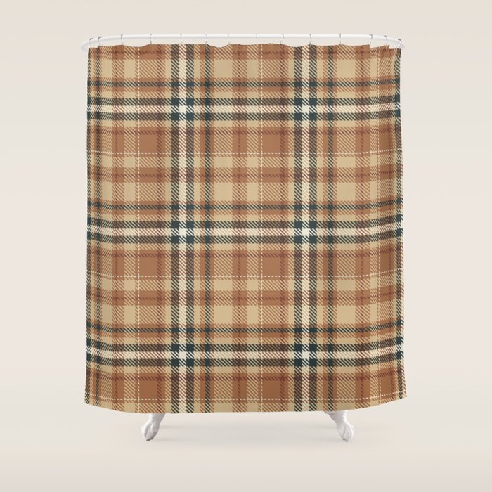 Cozy Autumn Plaid Shower Curtain Gallery Image 1