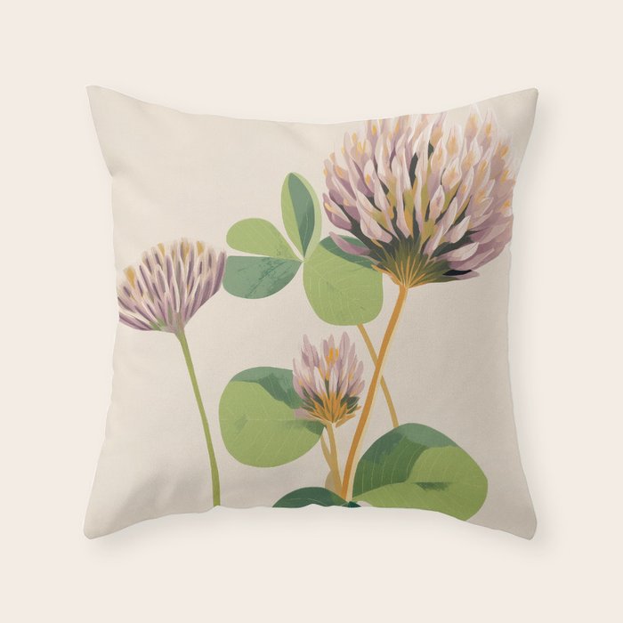 Soft Field Botanicals Throw Pillow Gallery Image 1