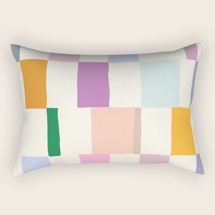 Summer check handdrawn Rectangular Pillow Gallery Image 1