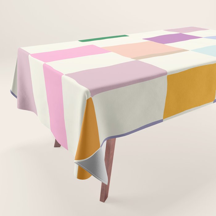 Summer check handdrawn Tablecloth Gallery Image 1