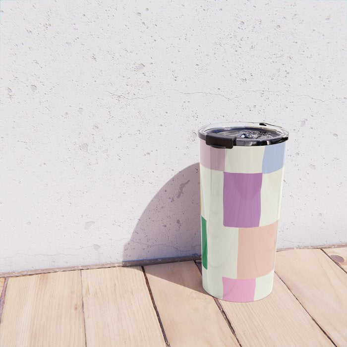 Summer check handdrawn Travel Mug Gallery Image 4