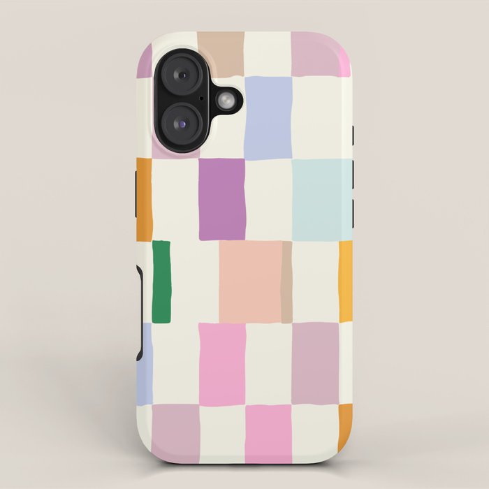 Summer check handdrawn iPhone Case Gallery Image 1