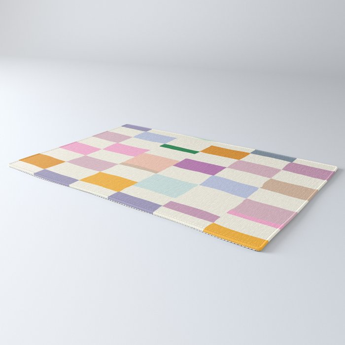 Summer check handdrawn Rug Gallery Image 3