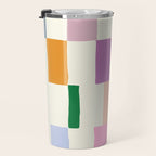 Summer check handdrawn Travel Mug Gallery Image 3