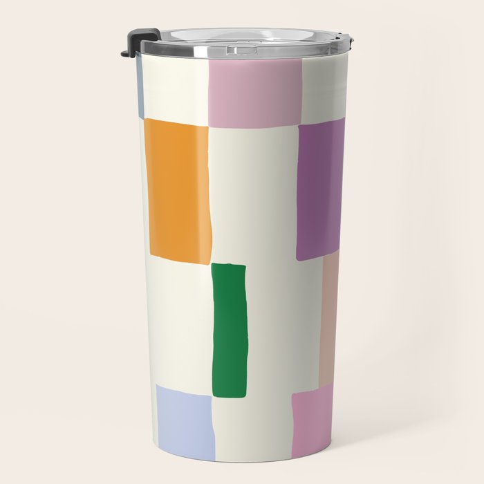 Summer check handdrawn Travel Mug Gallery Image 3
