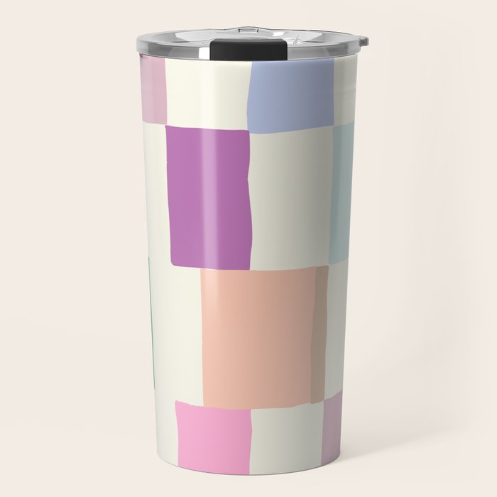 Summer check handdrawn Travel Mug Gallery Image 1
