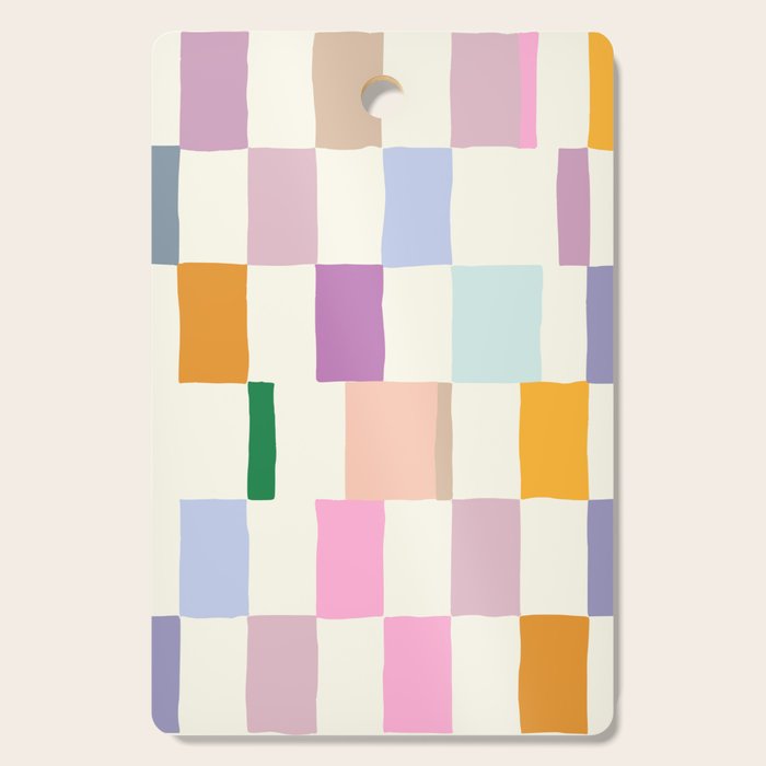 Summer check handdrawn Cutting Board Gallery Image 1