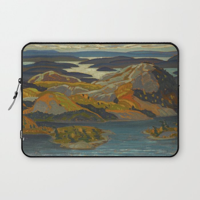 Canadian Landscape Oil Painting Franklin Carmichael Art Nouveau Post-Impressionism Grace Lake 1931 Laptop Sleeve Gallery Image 1