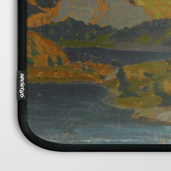 Canadian Landscape Oil Painting Franklin Carmichael Art Nouveau Post-Impressionism Grace Lake 1931 Laptop Sleeve Gallery Image 3