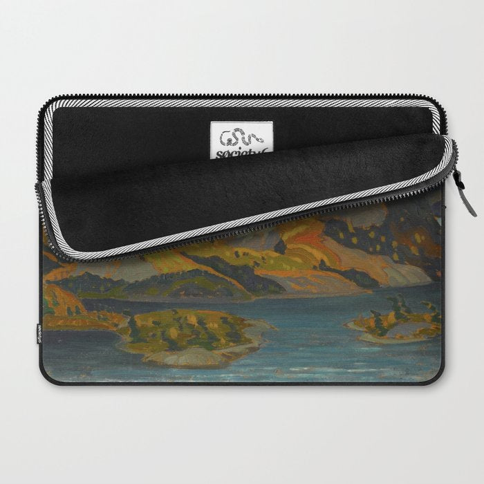 Canadian Landscape Oil Painting Franklin Carmichael Art Nouveau Post-Impressionism Grace Lake 1931 Laptop Sleeve Gallery Image 2