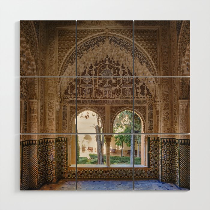 Lindaraja oriel. The Alhambra palace. Granada. Spain. Medium format, Film Wood Wall Art Gallery Image 1
