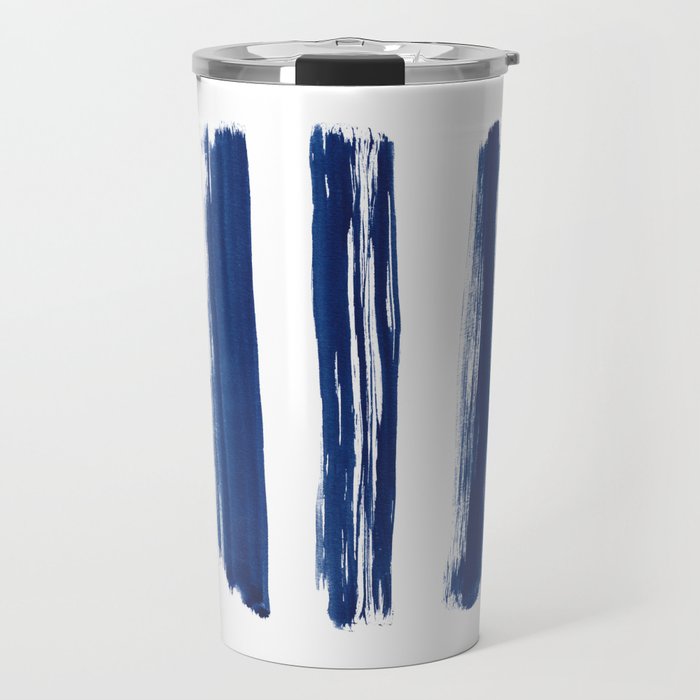 Indigo Brush Strokes | No. 2 Travel Mug Gallery Image 1