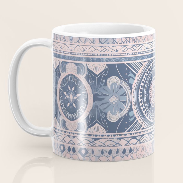Ancient Pattern (pink & navy) Coffee Mug Gallery Image 3