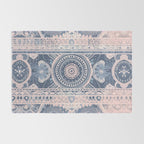 Ancient Pattern (pink & navy) Rug Gallery Image 2