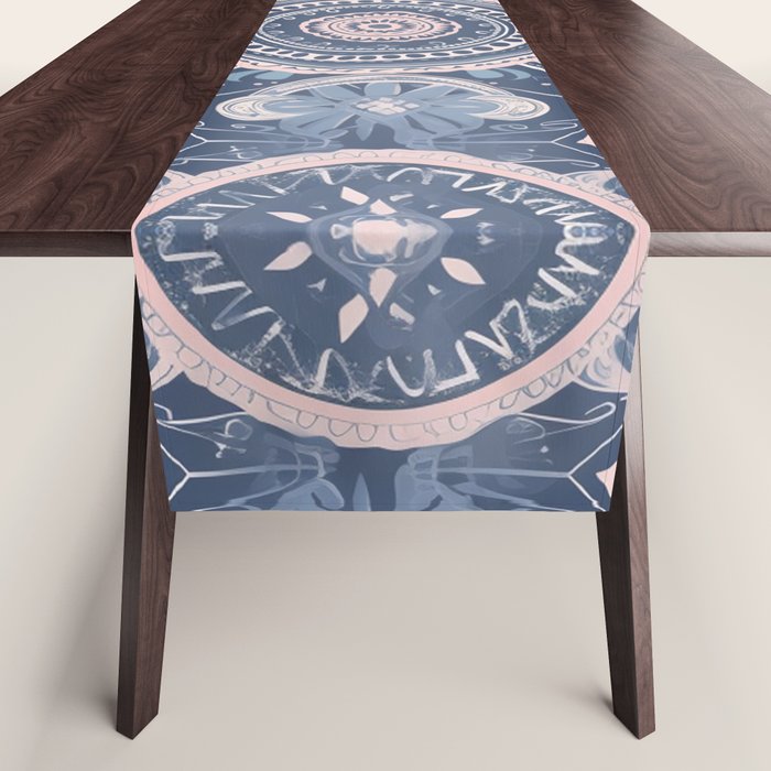 Ancient Pattern (pink & navy) Table Runner Gallery Image 1