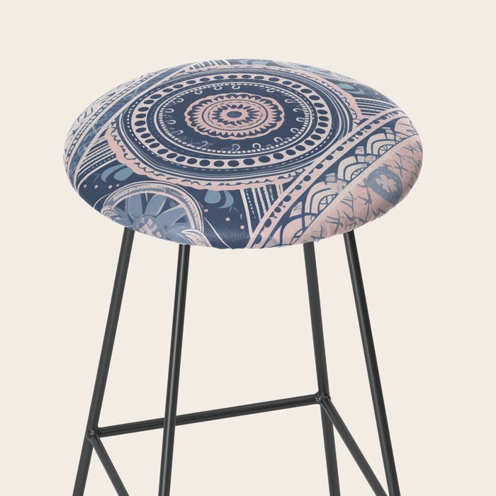 Ancient Pattern (pink & navy) Stool Gallery Image 2