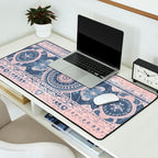 Ancient Pattern (pink & navy) Desk Mat Gallery Image 2