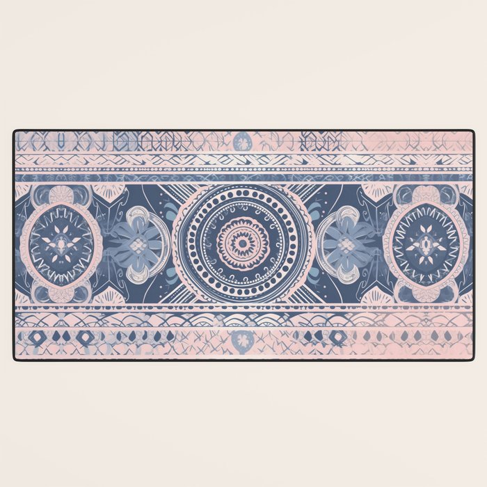 Ancient Pattern (pink & navy) Desk Mat Gallery Image 3