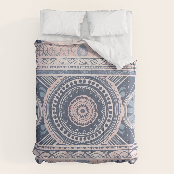 Ancient Pattern (pink & navy) Comforter Gallery Image 1