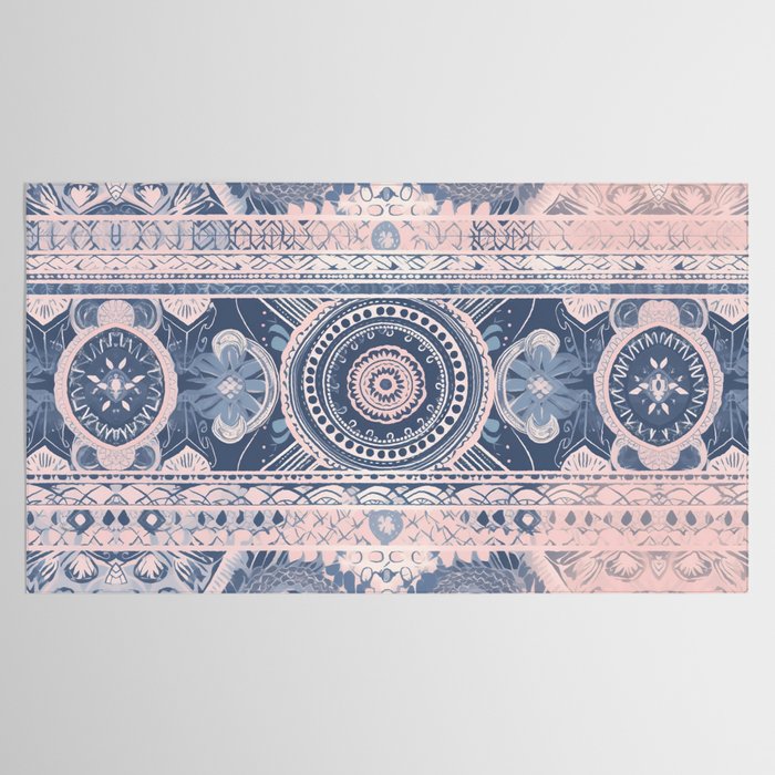 Ancient Pattern (pink & navy) Tablecloth Gallery Image 2