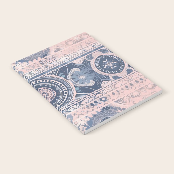 Ancient Pattern (pink & navy) Notebook Gallery Image 1