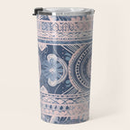 Ancient Pattern (pink & navy) Travel Mug Gallery Image 3