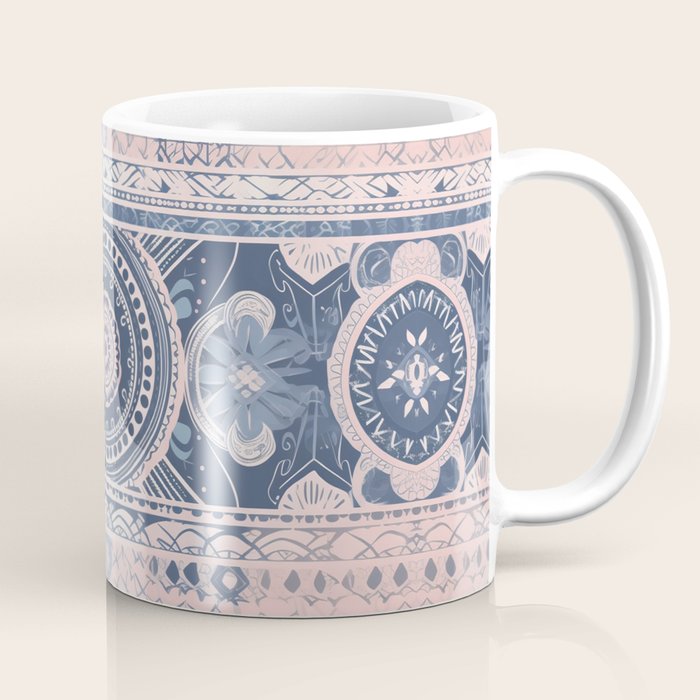 Ancient Pattern (pink & navy) Coffee Mug Gallery Image 1