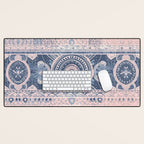 Ancient Pattern (pink & navy) Desk Mat Gallery Image 1