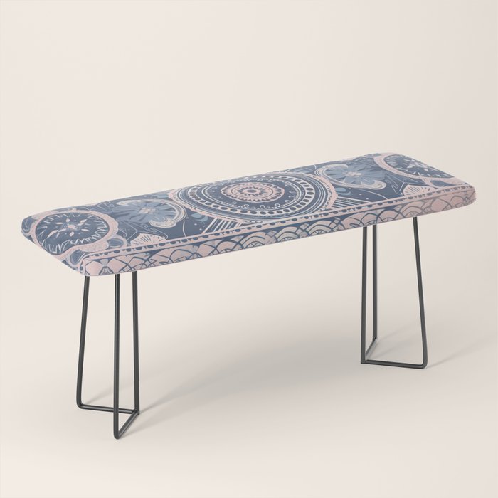 Ancient Pattern (pink & navy) Bench Gallery Image 1