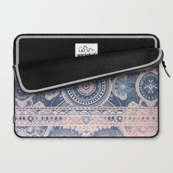 Ancient Pattern (pink & navy) Laptop Sleeve Gallery Image 2